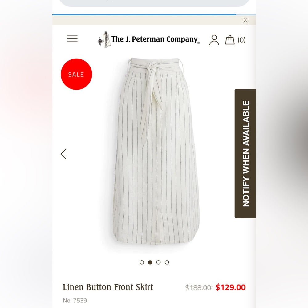 J. Peterman linen skirt